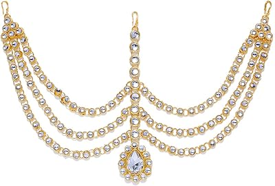 Zafiri pearl hair jewelry for women, (gold), model (ZPFK9003), Pierre.. DIAYTAR NIGERIA: Your affordable gateway to thousands of products delivered within a week.