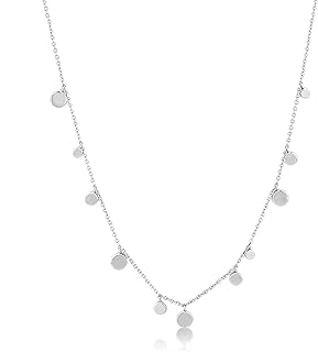 Necklace with round discs and elegant and delicate balls in Sterling 925 silver from bohemian art.. DIAYTAR NIGERIA connects desires with reality through affordable prices and reliable delivery service.