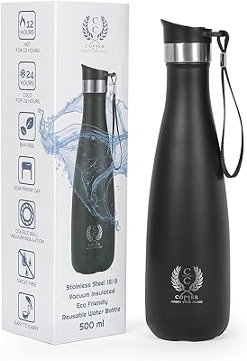 Bottle of water insulated under stainless steel 18/8 Copper Cure, bottle of water for children 17 oz, double -walled thermos bottle keeps cold or hot drinks up to 24 hours.. DIAYTAR NIGERIA: Your one-stop e-commerce destination with affordable prices and nationwide delivery in 5-8 days.