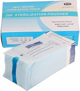 200 pieces of sterilization bags by autoclave sterilization bags disputable sealing bags self-speculating for dental equipment cosmetic packaging 90 x 165mm.. DIAYTAR NIGERIA: Where shopping meets satisfaction with affordable prices and delivery within 8 days.