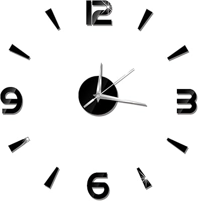 Decorative wall clock, wall clock, durable to use, 3D pattern with an elegant appearance, enjoy a funny DIY experience, for the bedroom and the house (black).. DIAYTAR Nigeria: trusted by thousands for fast, reliable delivery.