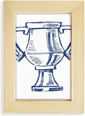 Football championship trophy, blue photo frame, office display, artistic painting, 5 x 7 inch.. Transform your online shopping experience with DIAYTAR NIGERIA's affordable and diverse marketplace.