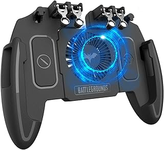 Mobile game controller, 6 finger cooling fan to operate the game handle with 4,500 rpm trigger for mobile size from 4.7 to 6.5 inches (black).. Shop with confidence at DIAYTAR NIGERIA, offering thousands of products with budget-friendly shipping.