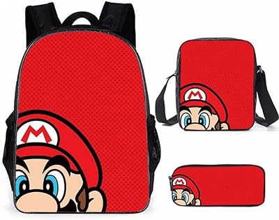 Goodrun Set of 3 backpacks Mario School Bag of Large Capacity for Computer.. DIAYTAR NIGERIA: Where shopping is affordable, selection is vast, and delivery is always reliable.