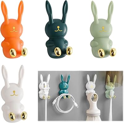 Animal tooth-tooth-toothed holder, versatile toothbrush hooks, waterproof self-adhesive wall rabbit design, towel hook, razor blade support, 4 pieces.. Discover the perfect balance of price and convenience with DIAYTAR NIGERIA's nationwide e-commerce platform.