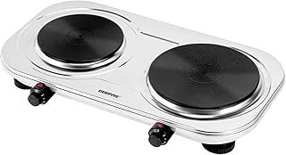 Geepas 2500W double burn in portable electric stainless steel with temperature control.. DIAYTAR NIGERIA: Your partner in affordable online retail with reliable shipping across Nigeria.