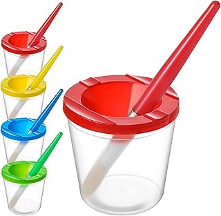 Castowave 4 pieces set of anti-arrival paint cups for children with brushes and lids.. DIAYTAR NIGERIA transforms online retail with unbeatable prices and consistent delivery timeframes.