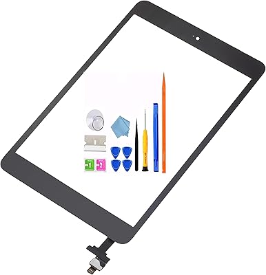New spare parts for touch screen for iPad Mini 1 2 A1432 A1454 A1455 A1489 A1490, with IC chip, Home button, complete repair kit, camera support, pre-installed adhesive (black).. DIAYTAR NIGERIA revolutionizes online shopping with competitive prices and reliable 5-8 day delivery.