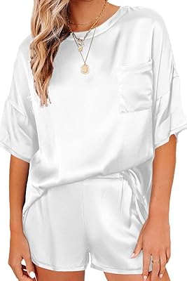 Satin pajamas for women with short sleeves and soft silk pajamas with relaxed pajama shorts.. Fast, easy, and affordable — that’s shopping the DIAYTAR Nigeria way.