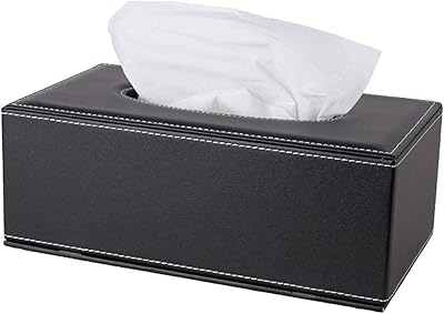 Leather handkerchief box, rectangular paper ticks, handkerchief organizer support, storage, desk, car (black).. Get access to thousands of affordable products only on DIAYTAR Nigeria.