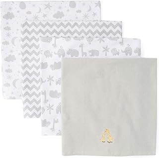 Set of 4 unisex baby blankets 100 % cotton spasilk - prenatal party gift for boy or girl.. DIAYTAR NIGERIA: Bringing quality products to every Nigerian with affordable nationwide delivery.