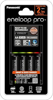 Panasonic ENELOOP PRO charger with 4 rechargeable batteries AA 2550 mAh, K-KJ55HC40S2.. Experience the convenience of one-stop shopping with DIAYTAR NIGERIA's diverse and affordable marketplace.