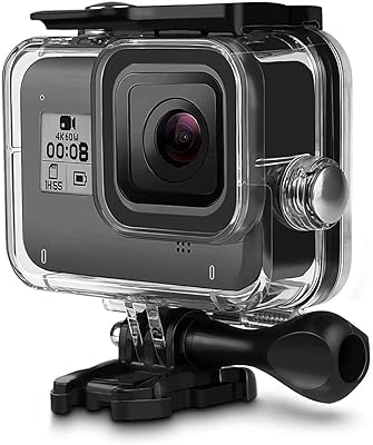 Black submarine waterproof case for Gopro hero 8 60 m submarine camera with mounting support for Gopro Hero 8 action camera.. DIAYTAR NIGERIA: Where shopping meets satisfaction with affordable prices and delivery within 8 days.