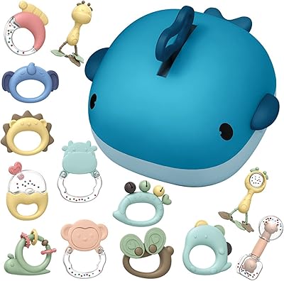 Okooz® 14 pieces of baby teeth toy, baby nose Grab & Shake, shaker toy and rotary nods, dentition toys for newborns from 0-3-6-12-18 months, gifts for newborns.. Shop with confidence at DIAYTAR NIGERIA, offering extensive product variety with nationwide delivery.