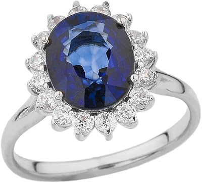 Elegant engagement ring inspired by Princess Diana with September 10 carat white birth stone, zirconia, gold, 10 carat white, cubic zirconia.. Transform your online shopping experience with DIAYTAR NIGERIA's affordable and diverse marketplace.