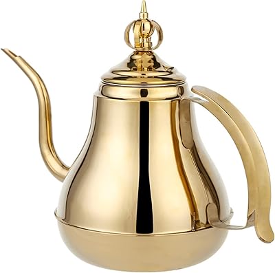 Trinn coffee carafe, stainless steel teapot, golden and silver pot with filter, palace teapot, long -dock (color: gold).. Discover the convenience of DIAYTAR NIGERIA's vast e-commerce platform with delivery in just 5-8 days.