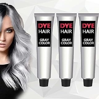 Slugdy natural gray natural gray hair cream, Silver gray natural gray hair cream, unisex fashion dye, permanent dye for light gray hair, silver cream for women and men, party, cosplay, makeup (3 pieces).. DIAYTAR NIGERIA: Where affordability meets variety in Nigeria's most comprehensive online marketplace.