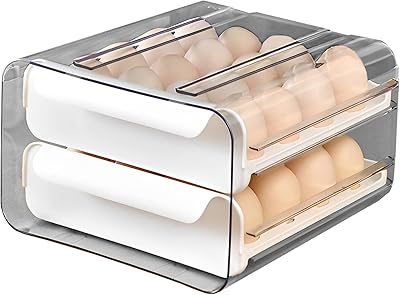Arabize holder, egg container for fridge, plastic egg organizing container, fresh egg storage box (2 layers), white.. DIAYTAR NIGERIA connects you with endless possibilities through our affordable e-commerce platform.