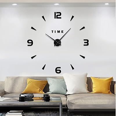 Large Modern Wall Clock Without Meyert Frame, Large 3D Wall Clock, Large Metal Wall Clock For Living Room Kitchen Office at home school (Black).. No more overpriced stores — DIAYTAR Nigeria brings the best to your door.