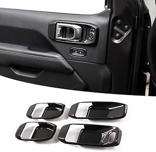 RTCZ interior decorative door handle cover for Jeep Wrangler JL 4 Portes 2018-2023 for Jeep Gladiator JT (carbon fiber).. The future of Nigerian shopping is here — DIAYTAR Nigeria.