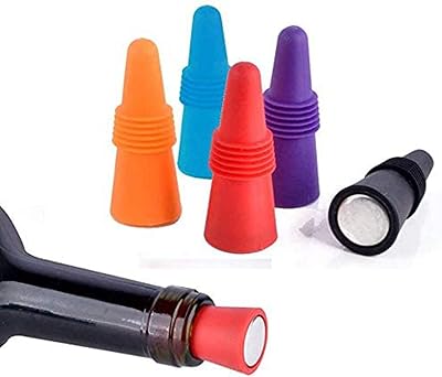 Bottle bottle plugs (set of 5), wine caps, champagne caps, bottles of wine and reusable silicone drink with upper handle. (red, blue, orange, purple, black).. Experience the simplicity of DIAYTAR NIGERIA's extensive marketplace with delivery within 8 days.
