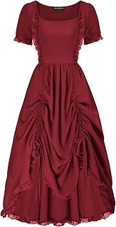 Scarlett Darkness Victorian Renaissance Dress for Women Long Rush Dress with the front.. Shop with confidence at DIAYTAR NIGERIA, enjoying competitive prices and delivery within 8 days.