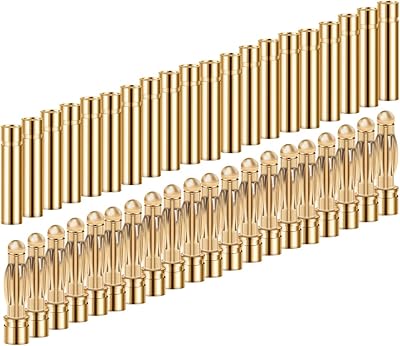 HRB 20 pairs of banana connectors 4.0 mm bullet, males and females, for RC battery and ESC engine.. Your new favorite way to shop online — DIAYTAR Nigeria.