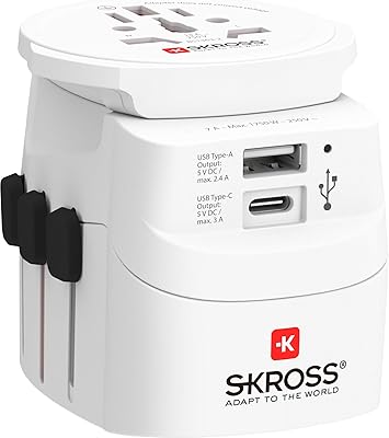 Universal travel adapter SCROSS-Universal Travel Essentials universal socket adapter with 1 USB loading port and 1 USB C loading port for the United States, the EU, the United Kingdom and Australia.. Elevate your shopping experience with DIAYTAR NIGERIA's vast catalog and budget-friendly options.