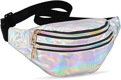 3D design banana bags for women, stringable banana bag with glitter for travel, party, festival, running, hiking, silver.. DIAYTAR NIGERIA: Where quality meets affordability, with thousands of products delivered in less than 8 days.