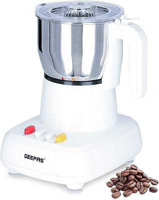Geepas Coffee Mill - Electric Steel Steel Boves 600 W To grind grains, spices and dried nuts, 300 ml capacity with transparent and 2 -year guarantee cover.. Don’t wait weeks — DIAYTAR Nigeria delivers your order in just a few days.