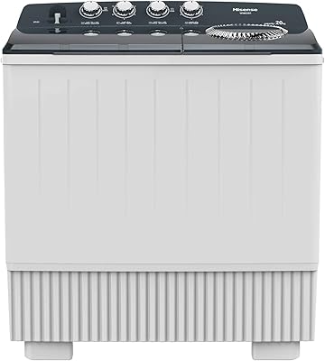 Semi-automatic Hisense double tank washing machine of 20 kg, WSBE201 model-Complete one-year warranty... DIAYTAR NIGERIA brings quality products to every corner of Nigeria at prices everyone can afford.