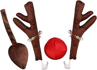 Wooden car decoration, mikkoyah nose and tail - automatic reindeer wood for Christmas car and reindeer bells for Christmas car decoration kit.. DIAYTAR NIGERIA: Connecting Nigerians with their needs through our affordable and diverse marketplace.