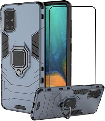 Samsung Galaxy A71 Spring shell with tempered glass screen protector, shock -resistant hybrid shell with crutch, navy blue color.. Experience the future of online shopping with DIAYTAR NIGERIA's extensive product range and competitive pricing.