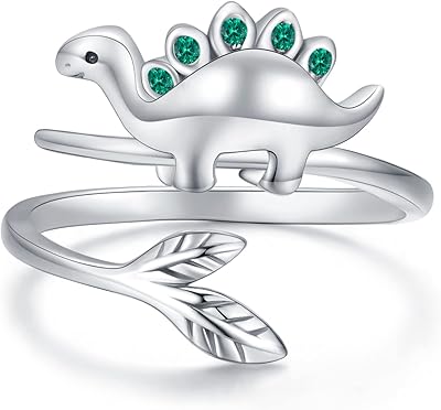Sterling 925 silver dinosaur rings for women, dinosaur jewelry adjustable in pink gold, cute animal rings, dinosaurs gifts.. DIAYTAR NIGERIA: Where affordability meets variety, with thousands of products delivered in less than 8 days.