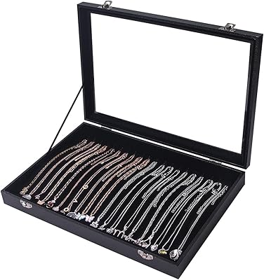 Storage box for necklaces with glass cover at 20.. Shop the future with DIAYTAR NIGERIA - thousands of products, unbeatable prices, delivery within a week.