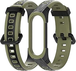Silicone strap for Xiaomi Mi Band 5/4/3 (military green).. Your favorite brands are just a click away on DIAYTAR Nigeria.