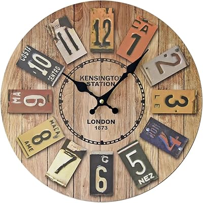 Gluckluz Silent Wall Clock Without Tic-Tac in Vintage Decorative Wooden Rustic 30 cm for the.. DIAYTAR NIGERIA redefines convenience with our vast product selection and swift nationwide delivery.
