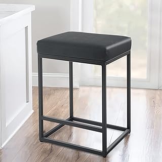 Alpha Home Tabouretless Tool in 24 inch PU leather for kitchen and coffee.. DIAYTAR NIGERIA makes luxury accessible with our affordable prices and dependable delivery service.