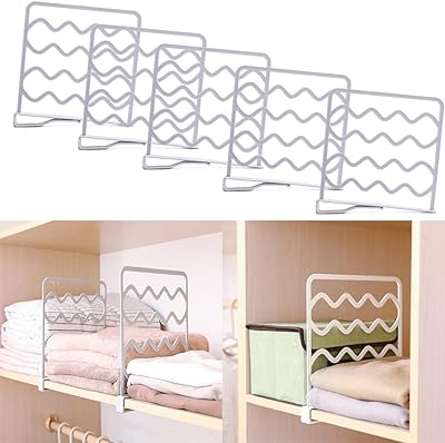 5 parts of separation of unleadial cupboard shelves to organize clothes for storage and organization in the bedroom, bathroom, kitchen and desk, accessories for the.. DIAYTAR NIGERIA: Bringing quality products to your doorstep at prices that won't break the bank.