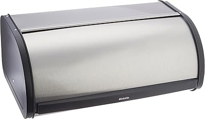 Pivoting bread storage box Brabantia, matte matt metal fingerprints - size L.. Experience convenient online shopping on DIAYTAR Nigeria — wide selection and affordable delivery.