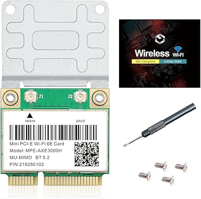 Card WiFi 6e Mini PCI-EX-AXE3000H network 2.4 GHz 5 GHz 6 GHz 5400 MBPS WIRE WIRE BT5.2 802.11AX AC MU-MIMO HALF Mini PCIe WIFI 6E 6E Adapter ofdma VPRO for Windows 10 and LORM.. Shop across categories with ease at DIAYTAR NIGERIA, delivering affordability within the week.