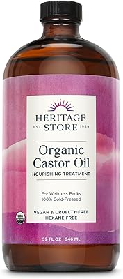 Heritage Store Biological Ricin Oil Palma Christi | Hair and eyebrow growth | Skin hydrating | Cold pressed, hexane and perfume without | 32 oz.. DIAYTAR NIGERIA makes quality accessible with our extensive catalog and competitive delivery rates.