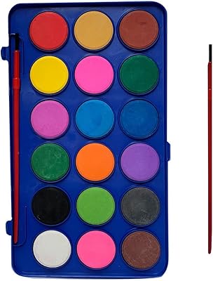 Set of watercolors, non -toxic washable watercolor palette with 2 brushes for artists, children and adults, art and craft supplies.. Everything you need is just a click away with DIAYTAR Nigeria — shop now and receive your order in days.