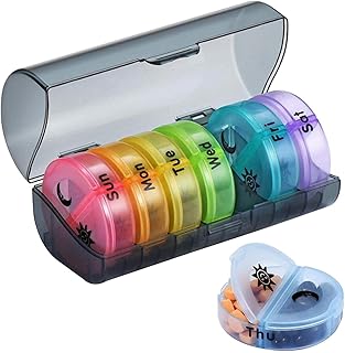 7-day pills box 7-day rainbow pill box 2 times a day storage box of travel pills hermetic pill box and humidity resistant organizer for the morning noon evening.. Your shopping dreams realized through DIAYTAR NIGERIA's affordable platform with reliable delivery times.