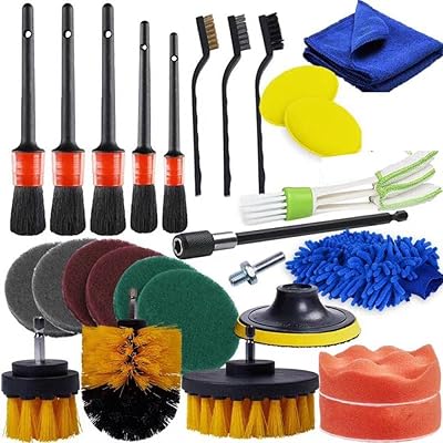 Set of beauty car cleaning tools, 27 parts, set of car cleaning brushes, set of drilling brushes to clean the interior, exterior, wheels, dashboard, leather, car ventilation mouths.. Your go-to destination for affordable online shopping, DIAYTAR NIGERIA delivers in under 8 days.