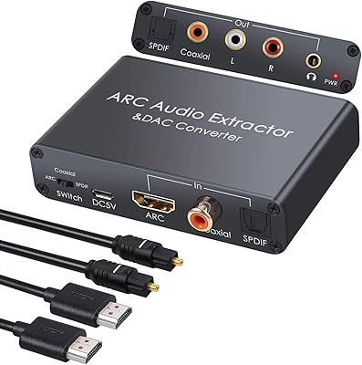 Digital audio converter to analog, HDMI ARC audio extractor, HDMI audio return channel, with 3.5 mm 3.5 mm 3.5 mm 3.5 mm 3.5 mm SPDIF, Digital Stereo Digital Audio Converter, Coaxial to 3.5 mm and RCA.. Your complete shopping solution, DIAYTAR NIGERIA offers extensive choice with competitive prices and delivery.