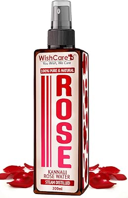 Wish Care Water from Rose Water 100 % Natural and Pure for Skin, Face and Hair - Steam distillation - Kannauj Gulab Jal - Tonic Mist for Skin - Paraba -free, Alcohol or Chemicals - 200 ml, Transparent (WRW200).. From essentials to electronics, DIAYTAR Nigeria ships your order in no time.