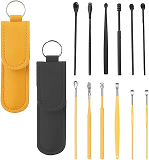 Revhq Ceremen withdrawal Kit, 6-in-1 earpiece tools, reusable ear cleaner, reusable ceromen withdrawal tool, stainless steel painting with storage box (1 black and 1 yellow).. DIAYTAR NIGERIA combines the largest product selection with affordable prices and reliable delivery.