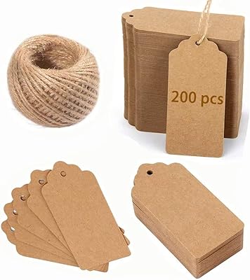 200 Pieces of Kraft Paper Gifts Flying Labels Rectangular Handicrafts with Jute string.. Experience the power of choice with DIAYTAR NIGERIA's extensive catalog delivered within the week.