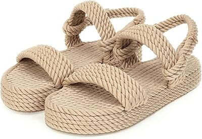 Women's knitted rope sandals, platform sandals, large 40-43.. Get everything you need without leaving your home. DIAYTAR Nigeria offers a seamless shopping experience and delivers your orders quickly and reliably.
